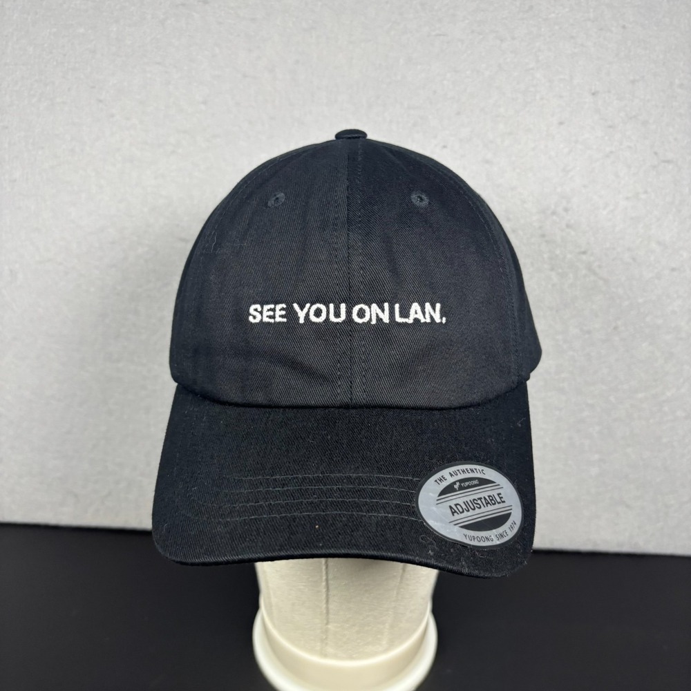 100 Thieves SEE YOU ON LAN Dad Hat Black Adjustable Cap Yupoong Embroidered